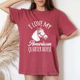 Quarter Horse Rodeo Barrel Racing Reining Horseback Women's Oversized Comfort T-Shirt Crimson