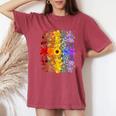 Rainbow Wildflowers Field Flowers Lgbtq Month Pride Month Women's Oversized Comfort T-Shirt Crimson