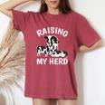Raising My Herd Farmer Mom Cow Calves Lover Mother's Day Women's Oversized Comfort T-Shirt Crimson
