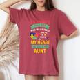 There's This Boy He Calls Me Aunt Autism Awareness Auntie Women's Oversized Comfort T-Shirt Crimson