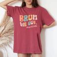 Retro Bruh We Out Para Off Duty Teacher Last Day Of School Women's Oversized Comfort T-Shirt Crimson