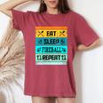 Retro Eat Sleep Fireball Women Women's Oversized Comfort T-Shirt Crimson