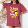 Retro My Favorite Softball Player Calls Me Mom Mother's Day Women's Oversized Comfort T-Shirt Crimson
