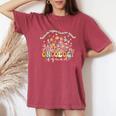 Retro Floral Nobody Fights Cancer Alone Oncology Nurse Squad Women's Oversized Comfort T-Shirt Crimson