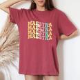 Retro Groovy Maestra Spanish Teacher Bilingual Women Women's Oversized Comfort T-Shirt Crimson