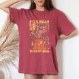 Retro Groovy It Is Well With My Soul Boho Flowers Floral Women's Oversized Comfort T-Shirt Crimson