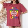 Retro Lgbt Rainbow Flag Hail Gay Satan Lgbt Goth Gay Pride Women's Oversized Comfort T-Shirt Crimson