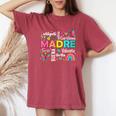 Retro Madre Ella Es Mamá Spanish Blessed Mom Mother's Day Women's Oversized Comfort T-Shirt Crimson