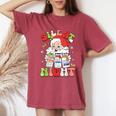 Retro Silent Night Icu Nurse Christmas Intensive Care Unit Women's Oversized Comfort T-Shirt Crimson