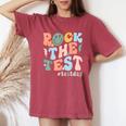 Rock The Test Test Day Teacher Student Testing Day Women's Oversized Comfort T-Shirt Crimson