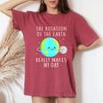 Rotation Of The Earth Makes My Day Science Mens Women's Oversized Comfort T-Shirt Crimson