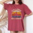 Save A Horse Ride A Cowboy Vintage Horses Lovers Women Women's Oversized Comfort T-Shirt Crimson