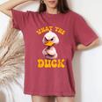 Saying What-The-Duck Duck Friends Women's Oversized Comfort T-Shirt Crimson