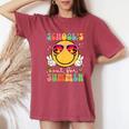 School's Out For Summer Teacher Last Day Of School Groovy Women's Oversized Comfort T-Shirt Crimson