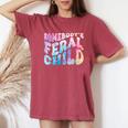 Somebody's Feral Child Toddler Girl And Boy Quotes Women's Oversized Comfort T-Shirt Crimson