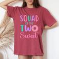 Squad Of The Two Sweet Team 2Nd Birthday Girl Donut Party Women's Oversized Comfort T-Shirt Crimson