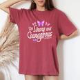 Be Strong And Courageous Butterfly Lover Christian Men Women's Oversized Comfort T-Shirt Crimson