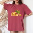 Sukkot Four Species Just Shake It Lulav Etrog Sukkah Women's Oversized Comfort T-Shirt Crimson