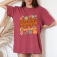 Super Groovy Counselor Retro 70S Hippie School Counseling Women's Oversized Comfort T-Shirt Crimson