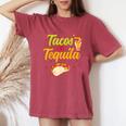 Tacos And Tequila Cinco De Mayo Women's Oversized Comfort T-Shirt Crimson