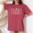 Teacher Est 2024 Promoted To Be Family 2024 Women's Oversized Comfort T-Shirt Crimson