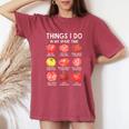 Things I Do In My Spare Time Tomatoes Gardening Plant Lover Women's Oversized Comfort T-Shirt Crimson
