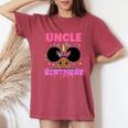 Uncle Of The Birthday Girl Melanin Afro Unicorn Princess Women's Oversized Comfort T-Shirt Crimson