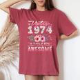 Vintage 1974 Floral 50 Years Old 50Th Birthday Party Costume Women's Oversized Comfort T-Shirt Crimson