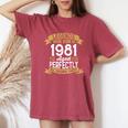Vintage 1981 Birthday Legends Were Born In 1981 Women's Oversized Comfort T-Shirt Crimson