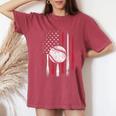 Vintage American Flag Baseball Team For Boys Girls Women Women's Oversized Comfort T-Shirt Crimson