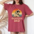 Vintage Chicken Dad Chicken Lovers Daddy Father's Day Women's Oversized Comfort T-Shirt Crimson