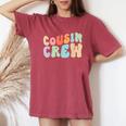 Vintage Cousin Crew Groovy Retro Family Matching Cool Women's Oversized Comfort T-Shirt Crimson
