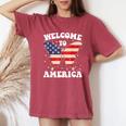 Welcome To America Patriotic Butterfly New American Citizen Women's Oversized Comfort T-Shirt Crimson