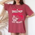 A Welder Melted My Heart Welding Lover Wife Women's Oversized Comfort T-Shirt Crimson