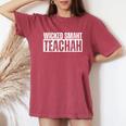Wicked Smaht Teachah Wicked Smart Teacher Distressed Women's Oversized Comfort T-Shirt Crimson