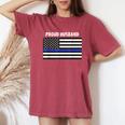My Wife Is A Police Officer Proud Husband Blue Line Women's Oversized Comfort T-Shirt Crimson
