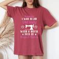 I Will Be An Old Lady With A House Full Of Dogs And Fabric Women's Oversized Comfort T-Shirt Crimson