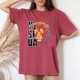Yeshua Lion Of Judah Fear Bible Christian Religious Women's Oversized Comfort T-Shirt Crimson