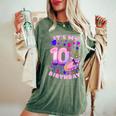 10Th Birthday Girl 10 Years Painting Art Number 10 Women's Oversized Comfort T-Shirt Moss