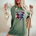 4Th Of July Horse Red White And Blue American Flag Women's Oversized Comfort T-Shirt Moss