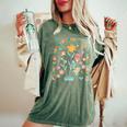 Aba Therapist Love Language Behavior Analyst Rbt Floral Women's Oversized Comfort T-Shirt Moss