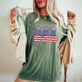 American Patriotic Usa Flag Usa Freedom Women's Oversized Comfort T-Shirt Moss