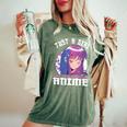 Anime For N Girls Just A Girl Who Loves Anime Women's Oversized Comfort T-Shirt Moss