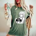 Anime Waifu Hentai Anime Lover Anime Girl Japanese Aesthetic Women's Oversized Comfort T-Shirt Moss