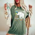 Autism Awareness Family Support Autism Mom Elephants Women's Oversized Comfort T-Shirt Moss