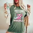 Axolotl Kawaii Just A Girl Who Loves Axolotls Women's Oversized Comfort T-Shirt Moss