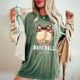Baseball Sister Leopard Mother's Day Girls Womens Women's Oversized Comfort T-Shirt Moss