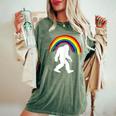 Bigfoot Graffiti Rainbow Sasquatch Tagger Women's Oversized Comfort T-Shirt Moss