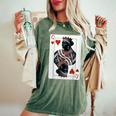 Black Queen Of Hearts Card Deck Game Proud Black Woman Women's Oversized Comfort T-Shirt Moss