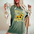 Blessed To Be Called Mom Cute Sunflower Women's Oversized Comfort T-Shirt Moss